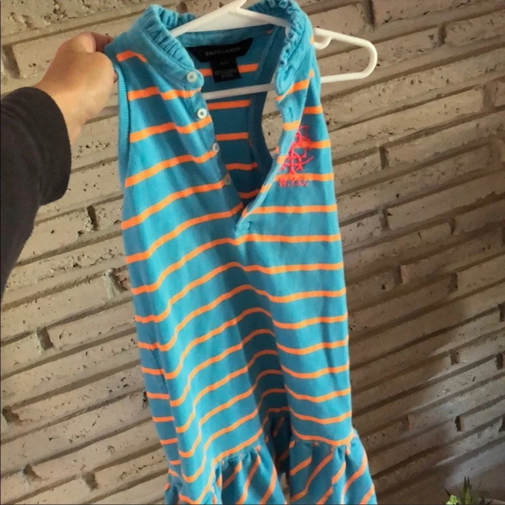 Polo Ralph Lauren girls summer dress teal and orange size 4t